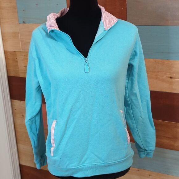 SMALL TEAL pullover sweatshirt - Picture 1 of 6